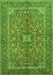 Medallion Green Traditional Rug, tr3158grn