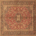 Square Medallion Brown Traditional Rug, tr3158brn