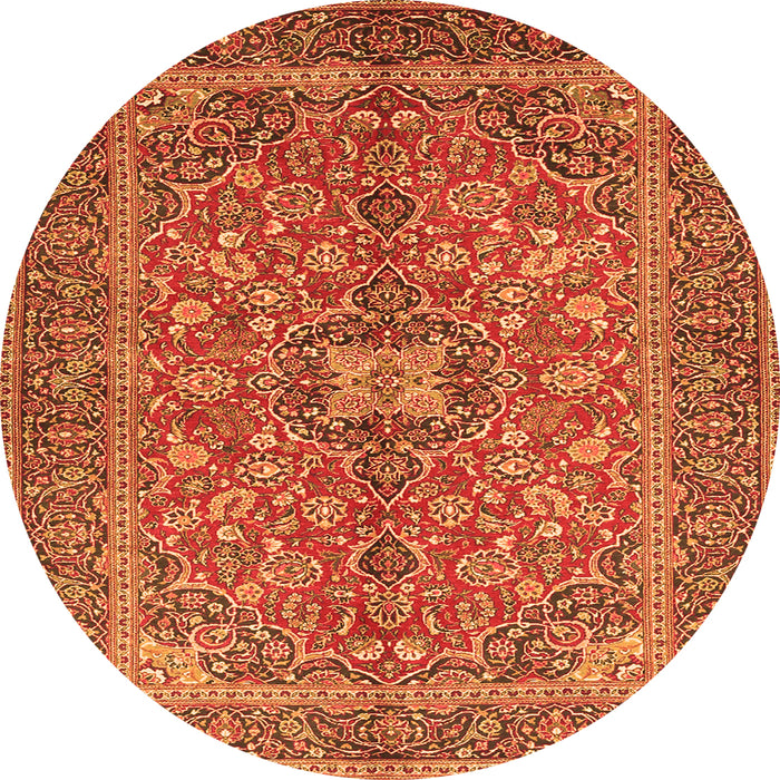 Square Medallion Orange Traditional Rug, tr3158org