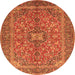 Square Medallion Orange Traditional Rug, tr3158org