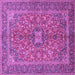 Square Medallion Purple Traditional Rug, tr3158pur