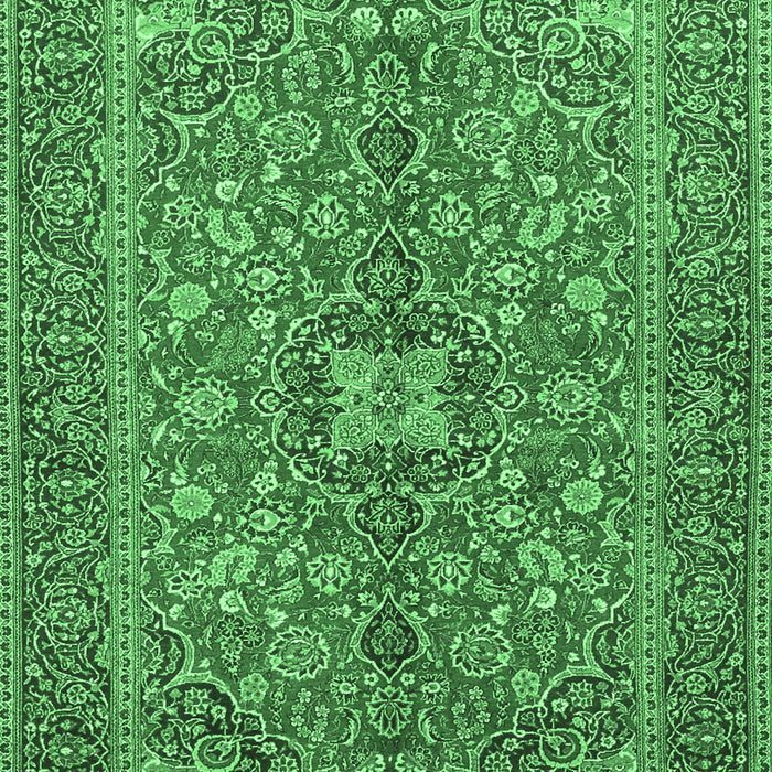 Medallion Emerald Green Traditional Rug, tr3158emgrn