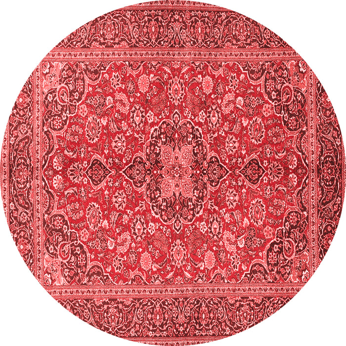 Machine Washable Medallion Red Traditional Rug, wshtr3158red