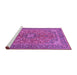 Sideview of Machine Washable Medallion Purple Traditional Area Rugs, wshtr3158pur