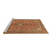 Sideview of Machine Washable Medallion Brown Traditional Rug, wshtr3158brn