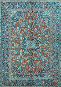 Medallion Light Blue Traditional Rug, tr3158lblu