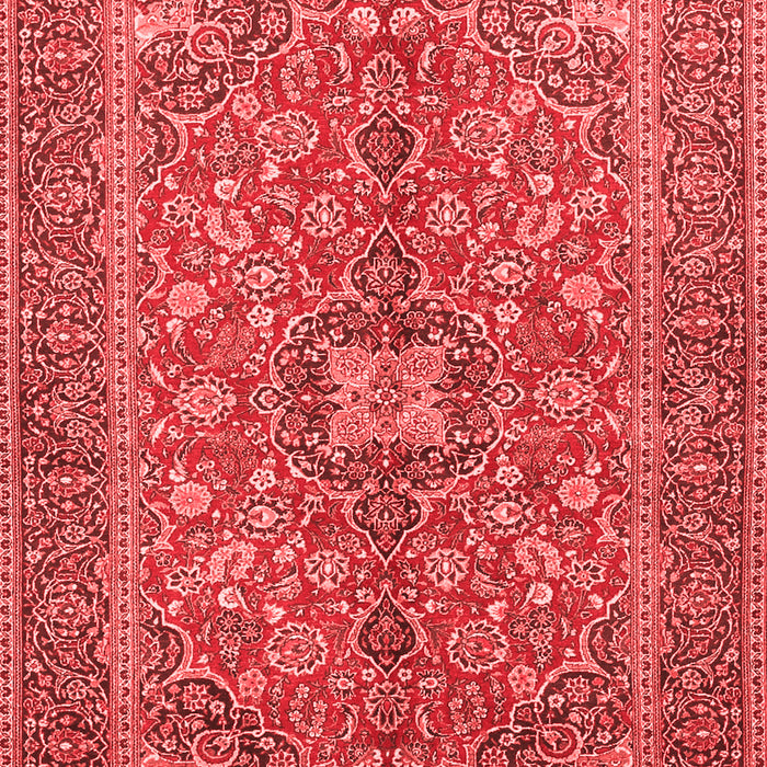 Machine Washable Medallion Red Traditional Rug, wshtr3158red