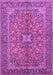 Machine Washable Medallion Purple Traditional Area Rugs, wshtr3158pur