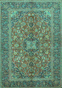 Medallion Turquoise Traditional Rug, tr3158turq