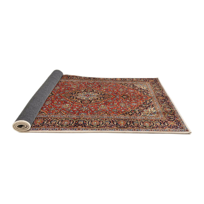 Sideview of Traditional Saffron Red Persian Rug, tr3159