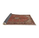 Sideview of Traditional Saffron Red Persian Rug, tr3159