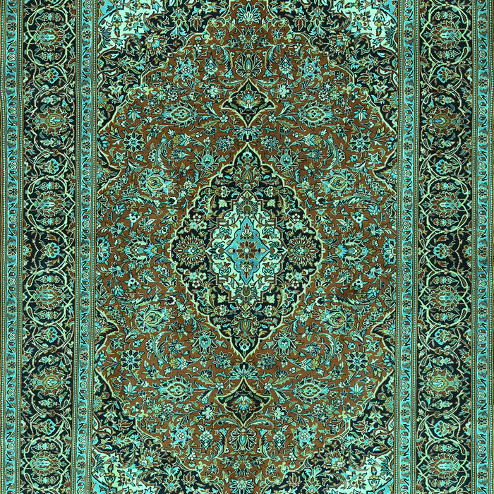 Machine Washable Persian Turquoise Traditional Area Rugs, wshtr3159turq