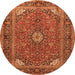 Machine Washable Persian Orange Traditional Area Rugs, wshtr3159org