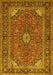 Machine Washable Persian Yellow Traditional Rug, wshtr3159yw