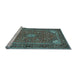 Sideview of Machine Washable Persian Light Blue Traditional Rug, wshtr3159lblu