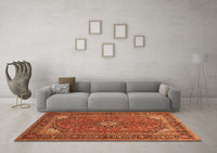 Machine Washable Persian Orange Traditional Rug, wshtr3159org