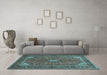 Machine Washable Persian Light Blue Traditional Rug in a Living Room, wshtr3159lblu