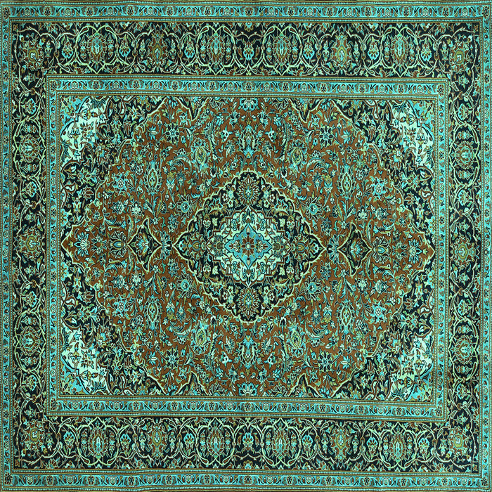 Square Persian Turquoise Traditional Rug, tr3159turq