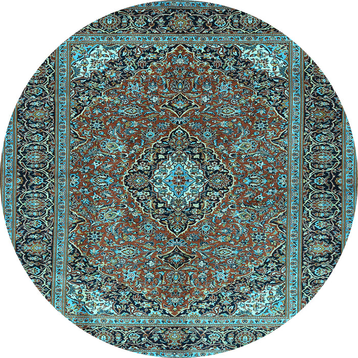 Round Persian Light Blue Traditional Rug, tr3159lblu