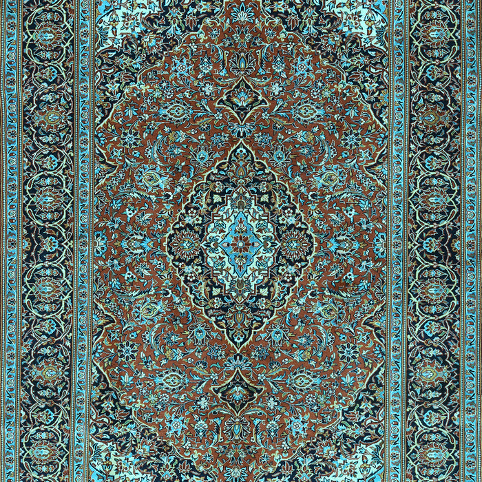 Machine Washable Persian Light Blue Traditional Rug, wshtr3159lblu