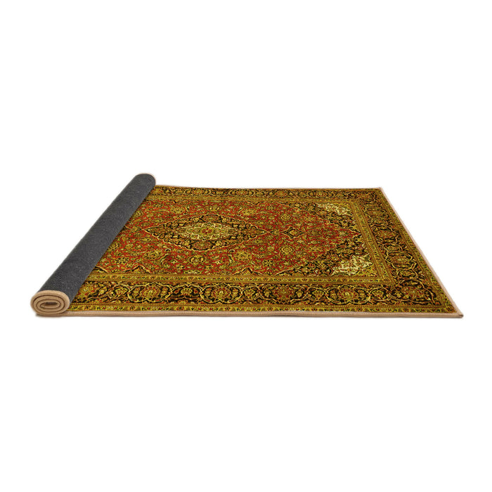 Sideview of Persian Yellow Traditional Rug, tr3159yw