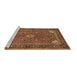 Sideview of Machine Washable Persian Brown Traditional Rug, wshtr3159brn