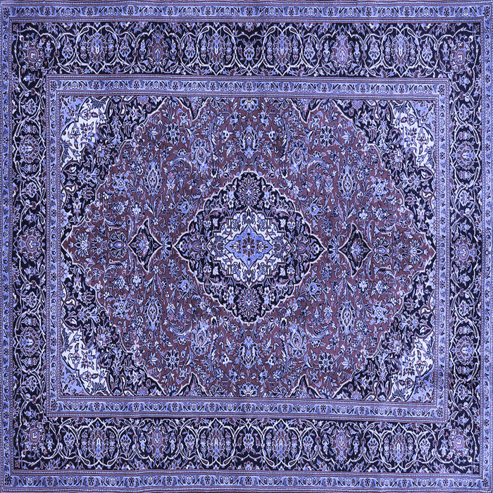Square Machine Washable Persian Blue Traditional Rug, wshtr3159blu