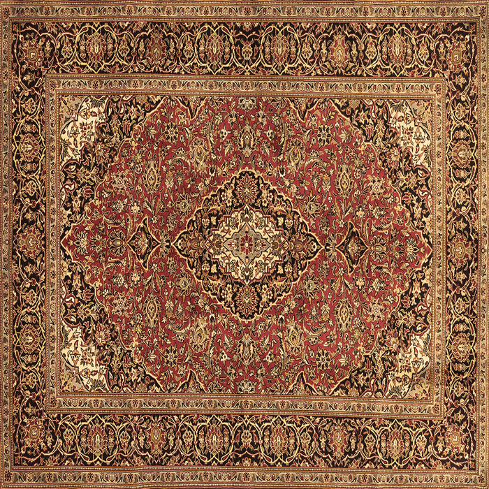 Square Persian Brown Traditional Rug, tr3159brn
