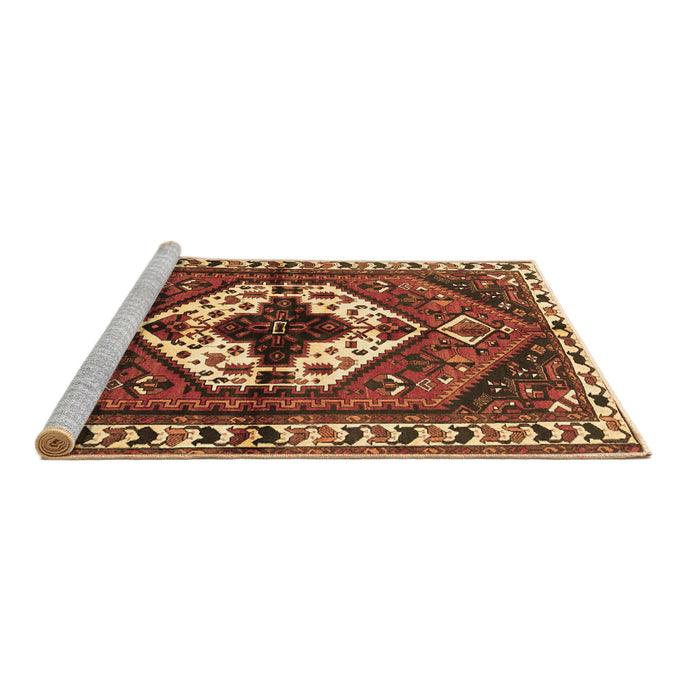Sideview of Machine Washable Persian Brown Traditional Rug, wshtr315brn