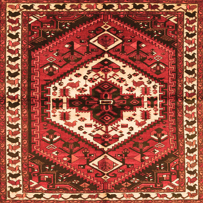 Round Machine Washable Persian Orange Traditional Area Rugs, wshtr315org