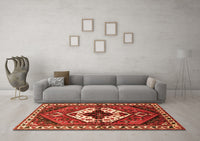 Machine Washable Persian Orange Traditional Rug, wshtr315org