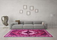 Machine Washable Persian Pink Traditional Rug, wshtr315pnk