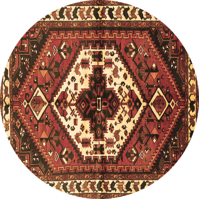Round Machine Washable Persian Brown Traditional Rug, wshtr315brn