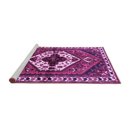 Sideview of Machine Washable Persian Purple Traditional Area Rugs, wshtr315pur
