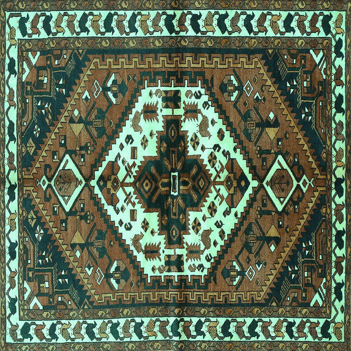 Square Persian Turquoise Traditional Rug, tr315turq