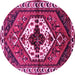 Round Persian Pink Traditional Rug, tr315pnk