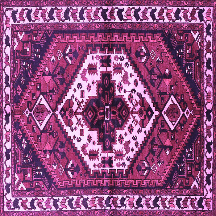 Square Machine Washable Persian Purple Traditional Area Rugs, wshtr315pur
