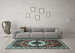 Machine Washable Persian Light Blue Traditional Rug in a Living Room, wshtr315lblu