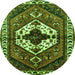 Square Persian Green Traditional Rug, tr315grn