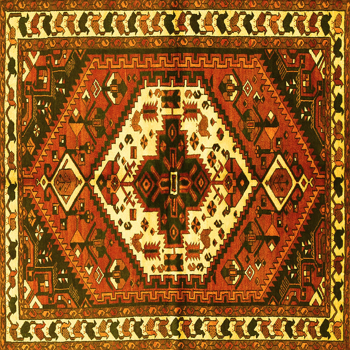Square Persian Yellow Traditional Rug, tr315yw
