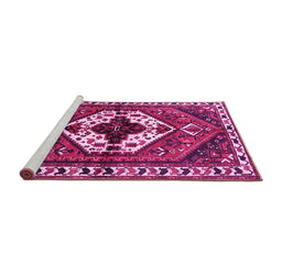 Sideview of Machine Washable Persian Pink Traditional Rug, wshtr315pnk
