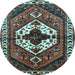 Round Persian Light Blue Traditional Rug, tr315lblu