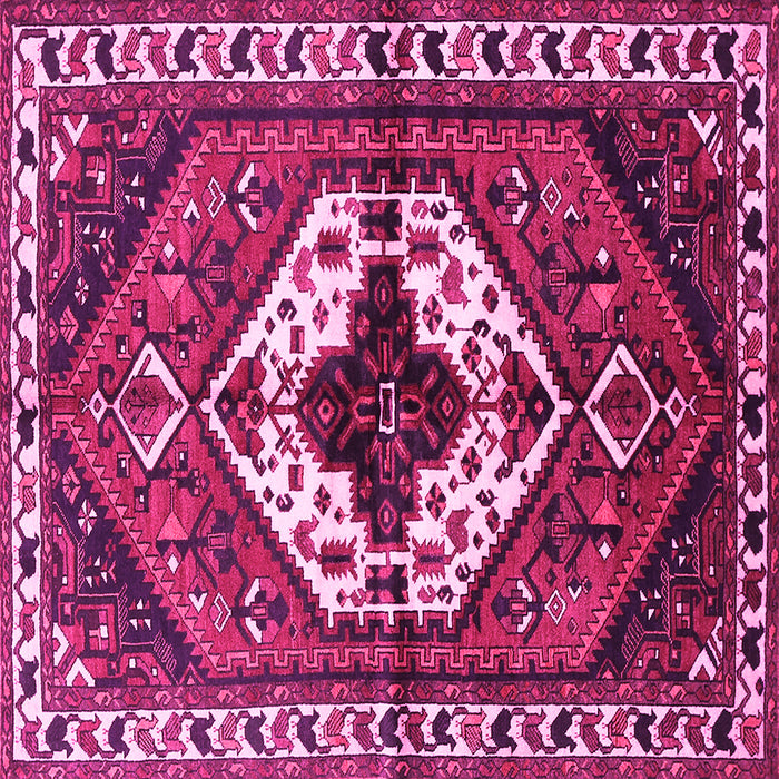 Square Machine Washable Persian Pink Traditional Rug, wshtr315pnk