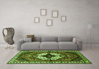 Machine Washable Persian Green Traditional Rug, wshtr315grn