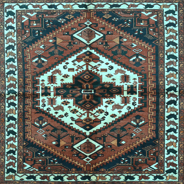 Square Machine Washable Persian Light Blue Traditional Rug, wshtr315lblu