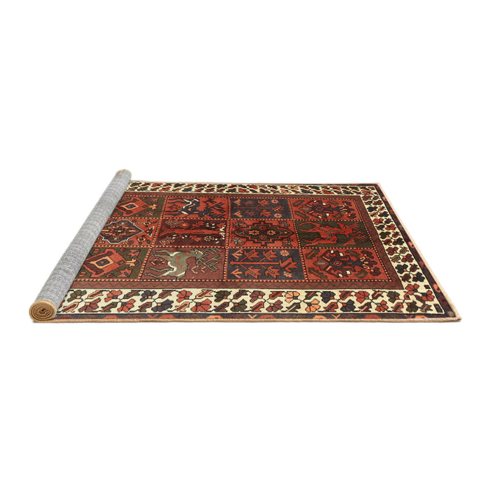 Sideview of Machine Washable Traditional Saffron Red Rug, wshtr316
