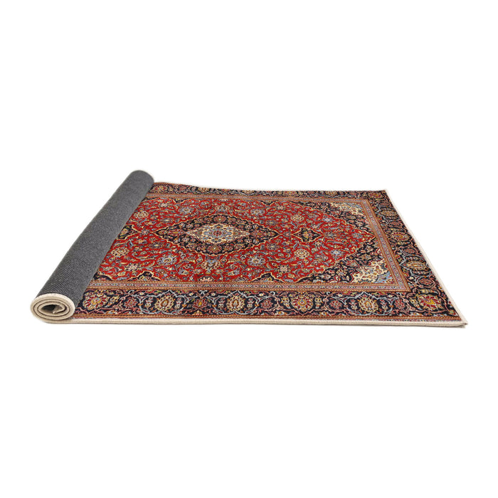 Sideview of Traditional Saffron Red Persian Rug, tr3160