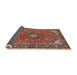 Sideview of Traditional Saffron Red Persian Rug, tr3160