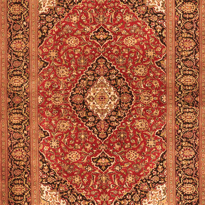 Serging Thickness of Machine Washable Persian Orange Traditional Area Rugs, wshtr3160org