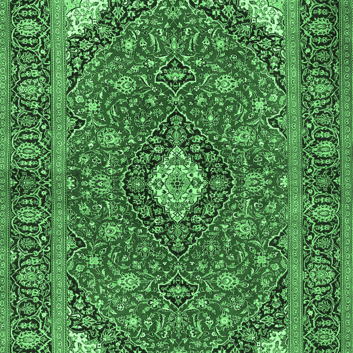 Machine Washable Persian Emerald Green Traditional Area Rugs, wshtr3160emgrn